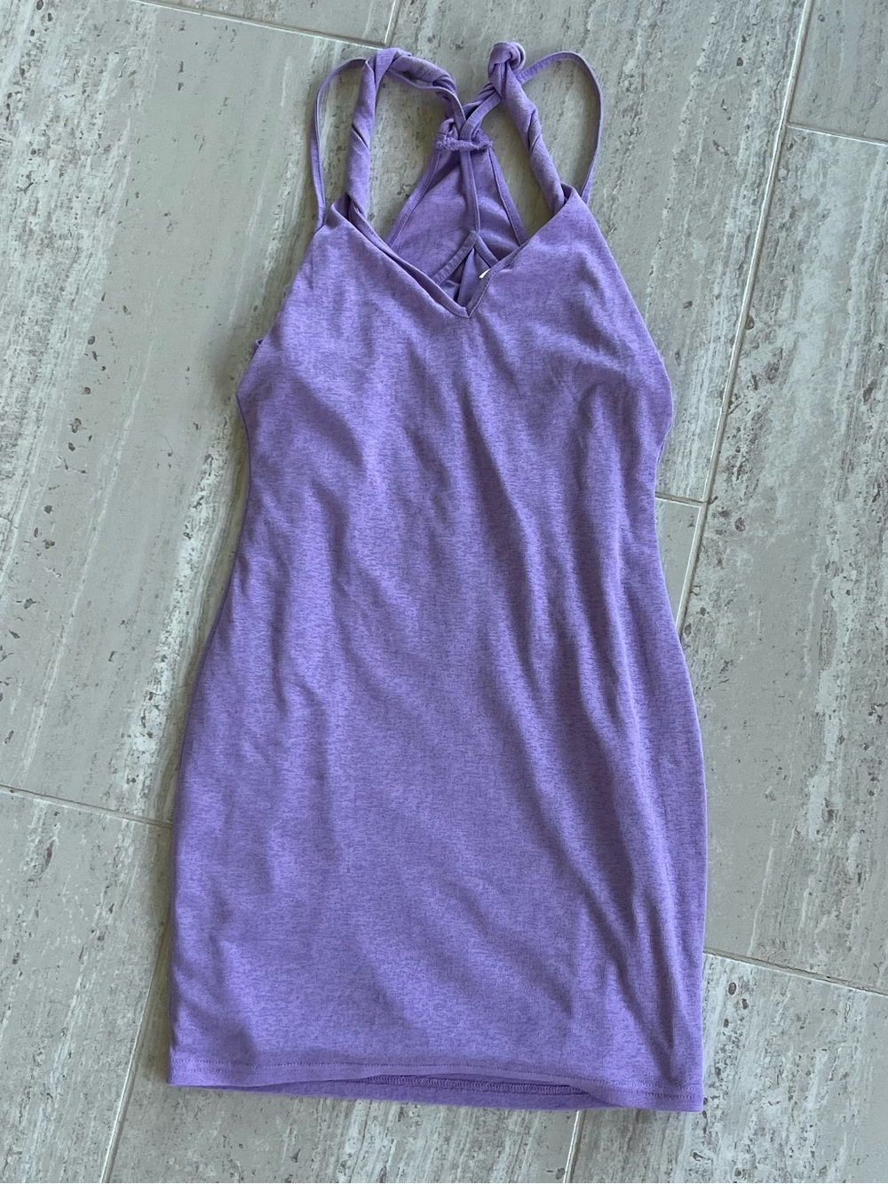 Superdown Purple Heathered Twist Strap Dress Medium M